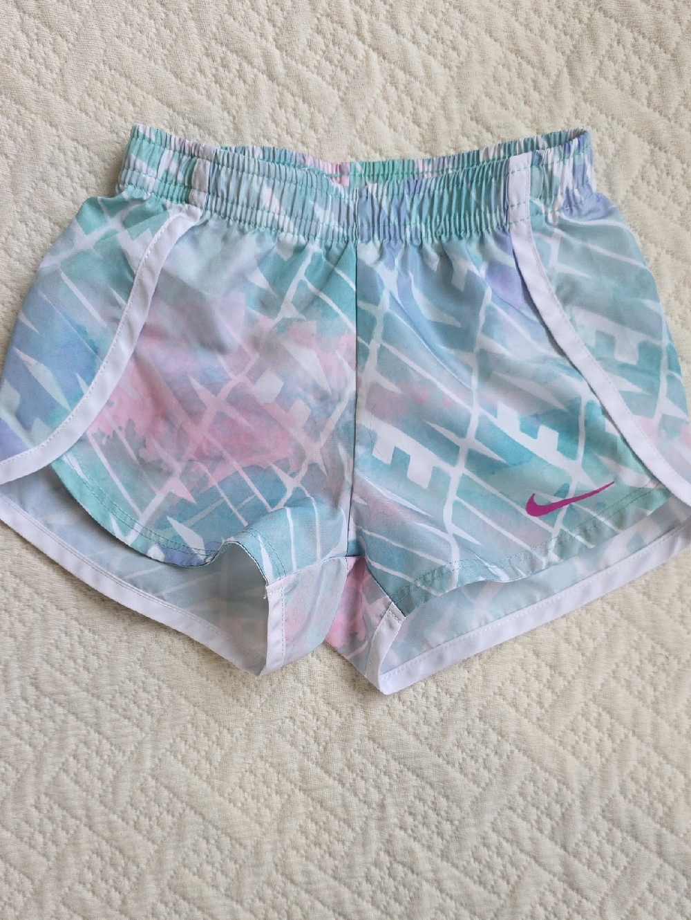 Nike Girls' Pastel Tie-Dye Athletic Shorts - Mint, Pink & Lavender